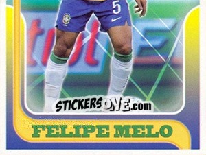 Sticker Felipe Melo no movimento - Estrelas da Seleção o Brasil na Copa do Mundo de 2010 n. 85 - Panini