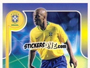 Sticker Gilberto no movimento - Estrelas da Seleção o Brasil na Copa do Mundo de 2010 n. 90 - Panini