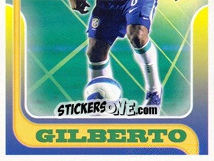 Sticker Gilberto no movimento - Estrelas da Seleção o Brasil na Copa do Mundo de 2010 n. 91 - Panini