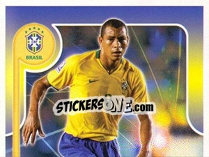 Sticker Gilberto Silva no movimento - Estrelas da Seleção o Brasil na Copa do Mundo de 2010 n. 96 - Panini