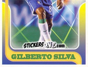 Sticker Gilberto Silva no movimento - Estrelas da Seleção o Brasil na Copa do Mundo de 2010 n. 97 - Panini