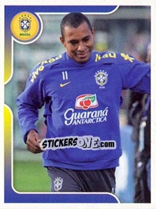 Sticker Gilberto Silva no treinamento - Estrelas da Seleção o Brasil na Copa do Mundo de 2010 n. 100 - Panini