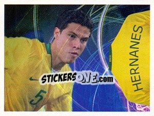 Sticker Hernanes (Camiseta) - Estrelas da Seleção o Brasil na Copa do Mundo de 2010 n. 113 - Panini