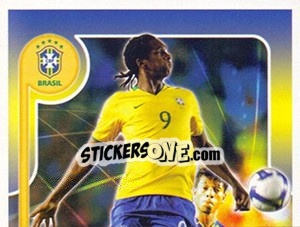 Cromo Jô no movimento - Estrelas da Seleção o Brasil na Copa do Mundo de 2010 - Panini