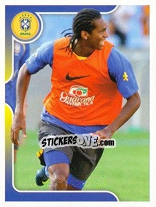 Sticker Jô no treinamento - Estrelas da Seleção o Brasil na Copa do Mundo de 2010 n. 118 - Panini