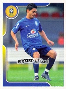 Sticker Josué no treinamento - Estrelas da Seleção o Brasil na Copa do Mundo de 2010 n. 124 - Panini