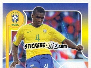 Figurina Juan no movimento - Estrelas da Seleção o Brasil na Copa do Mundo de 2010 - Panini