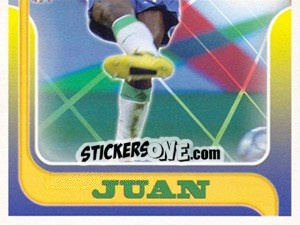 Figurina Juan no movimento - Estrelas da Seleção o Brasil na Copa do Mundo de 2010 - Panini