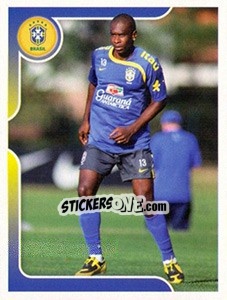Sticker Juan no treinamento - Estrelas da Seleção o Brasil na Copa do Mundo de 2010 n. 130 - Panini
