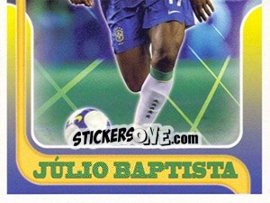 Figurina Júlio Baptista no movimento - Estrelas da Seleção o Brasil na Copa do Mundo de 2010 - Panini