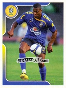 Sticker Júlio Baptista no treinamento - Estrelas da Seleção o Brasil na Copa do Mundo de 2010 n. 142 - Panini
