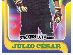 Sticker Júlio César no movimento - Estrelas da Seleção o Brasil na Copa do Mundo de 2010 - Panini