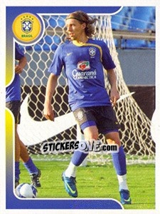 Sticker Lucas Leiva no treinamento - Estrelas da Seleção o Brasil na Copa do Mundo de 2010 n. 172 - Panini