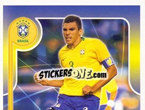 Sticker Lúcio no movimento - Estrelas da Seleção o Brasil na Copa do Mundo de 2010 n. 174 - Panini