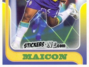 Sticker Maicon no movimento - Estrelas da Seleção o Brasil na Copa do Mundo de 2010 n. 193 - Panini