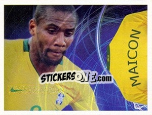 Sticker Maicon (Camiseta) - Estrelas da Seleção o Brasil na Copa do Mundo de 2010 n. 197 - Panini