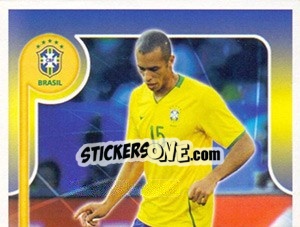 Sticker Miranda no movimento - Estrelas da Seleção o Brasil na Copa do Mundo de 2010 n. 210 - Panini
