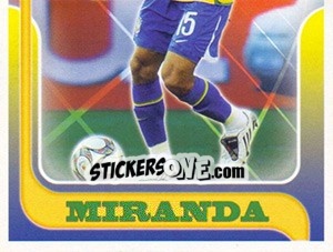 Sticker Miranda no movimento - Estrelas da Seleção o Brasil na Copa do Mundo de 2010 n. 211 - Panini
