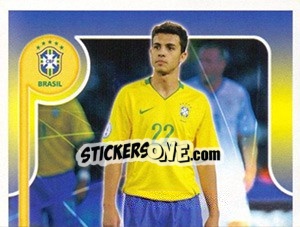 Sticker Nilmar no movimento - Estrelas da Seleção o Brasil na Copa do Mundo de 2010 n. 216 - Panini