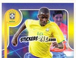 Sticker Ramires no movimento - Estrelas da Seleção o Brasil na Copa do Mundo de 2010 n. 228 - Panini