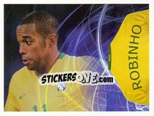 Sticker Robinho (Camiseta) - Estrelas da Seleção o Brasil na Copa do Mundo de 2010 n. 239 - Panini