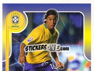 Cromo Ronaldinho Gaúcho no movimento - Estrelas da Seleção o Brasil na Copa do Mundo de 2010 - Panini