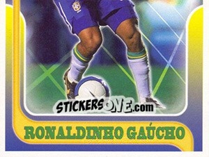 Sticker Ronaldinho Gaúcho no movimento - Estrelas da Seleção o Brasil na Copa do Mundo de 2010 n. 241 - Panini