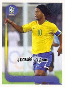 Sticker Ronaldinho Gaúcho jogo - Estrelas da Seleção o Brasil na Copa do Mundo de 2010 n. 242 - Panini