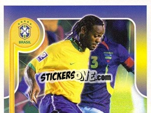 Sticker Vágner Love no movimento - Estrelas da Seleção o Brasil na Copa do Mundo de 2010 n. 252 - Panini