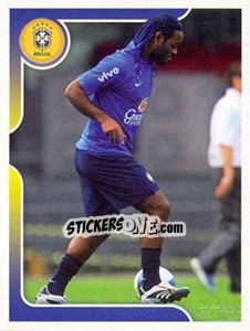 Sticker Vágner Love no treinamento - Estrelas da Seleção o Brasil na Copa do Mundo de 2010 n. 256 - Panini