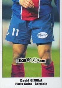 Sticker David Ginola - Italy Eurocups Stars Parade 1994-1995 - Sl