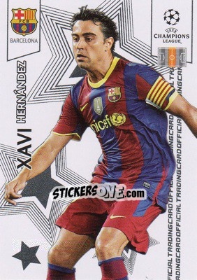 Sticker Xavi Hernández - UEFA Champions League 2010-2011. Trading Cards n. 15 - Panini