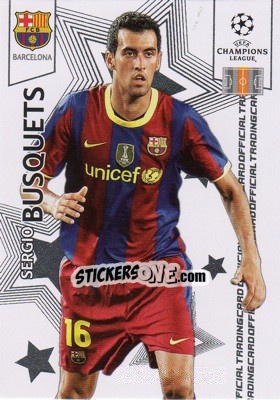 Sticker Sergio Busquets - UEFA Champions League 2010-2011. Trading Cards n. 17 - Panini