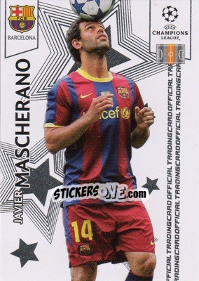 Sticker Javier Mascherano - UEFA Champions League 2010-2011. Trading Cards n. 18 - Panini
