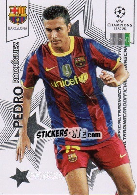 Sticker Pedro Rodríguez - UEFA Champions League 2010-2011. Trading Cards n. 19 - Panini