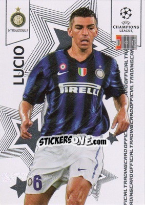 Figurina Lucio - UEFA Champions League 2010-2011. Trading Cards - Panini