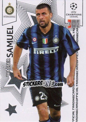 Sticker Walter Samuel - UEFA Champions League 2010-2011. Trading Cards n. 44 - Panini