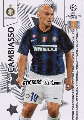 Sticker Esteban Cambiasso - UEFA Champions League 2010-2011. Trading Cards n. 47 - Panini