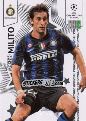 Sticker Diego Milito - UEFA Champions League 2010-2011. Trading Cards n. 49 - Panini