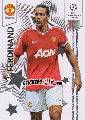 Sticker Rio Ferdinand - UEFA Champions League 2010-2011. Trading Cards n. 57 - Panini