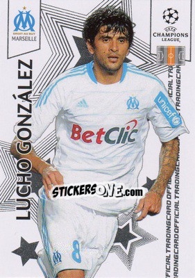 Cromo Lucho González - UEFA Champions League 2010-2011. Trading Cards - Panini