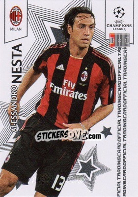 Sticker Alessandro Nesta - UEFA Champions League 2010-2011. Trading Cards - Panini