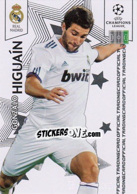 Sticker Gonzalo Higuaín - UEFA Champions League 2010-2011. Trading Cards n. 87 - Panini