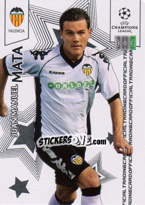 Sticker Juan Mata - UEFA Champions League 2010-2011. Trading Cards n. 104 - Panini