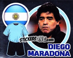Figurina Country Flag / The Boss: Diego Maradona