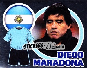 Sticker Country Flag / The Boss: Diego Maradona