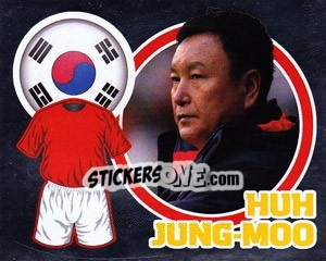 Sticker Country Flag / The Boss: Huh Jung-Moo - England 2010 - Topps