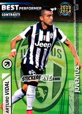 Sticker Arturo Vidal - Calciatori 2014-2015. Adrenalyn XL n. 8 - Panini