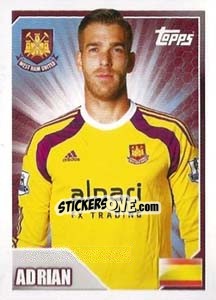 Figurina Adrián - Premier League Inglese 2014-2015 n. 525 - Topps