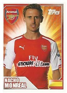 Sticker Nacho Monreal - Premier League Inglese 2014-2015 n. 15 - Topps